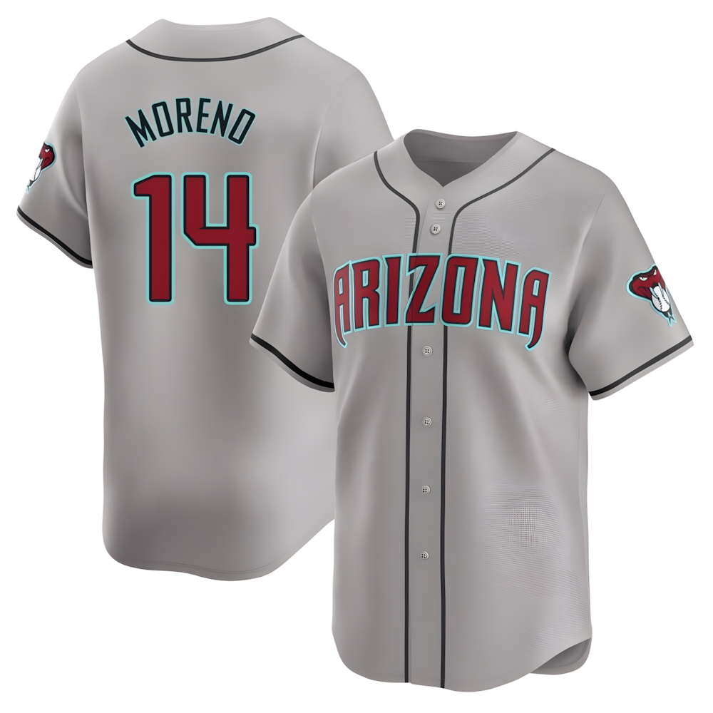 Mdoa A.Diamondbacks #14 Gabriel Moreno Player Gray Limited Away Stitched Jerseys