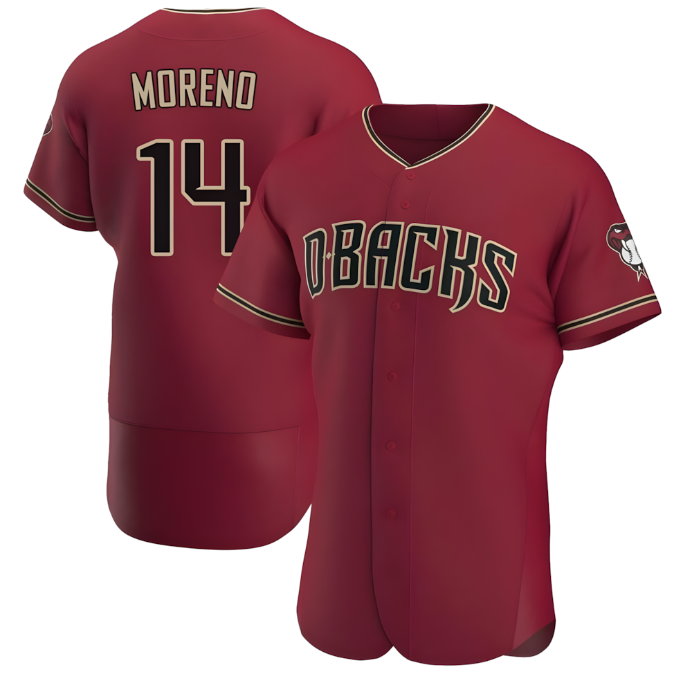 Mdoa A.Diamondbacks #14 Gabriel Moreno Player Red Authentic Crimson Alternate Stitched Jerseys