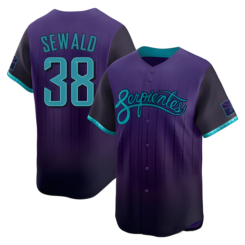 Mdoa A.Diamondbacks #38 Paul Sewald Player Purple Limited 2025 City Connect Stitched Jersey