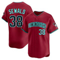 Mdoa A.Diamondbacks #38 Paul Sewald Player Red Limited Alternate Stitched Jersey