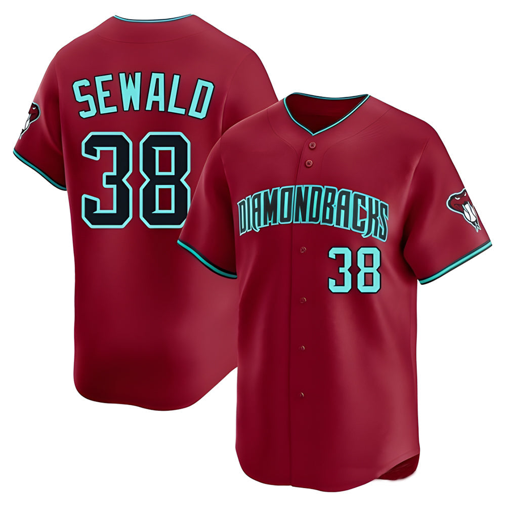Mdoa A.Diamondbacks #38 Paul Sewald Player Red Limited Alternate Stitched Jersey