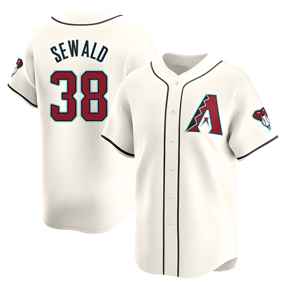 Mdoa A.Diamondbacks #38 Paul Sewald Player White Limited Home Stitched Jersey