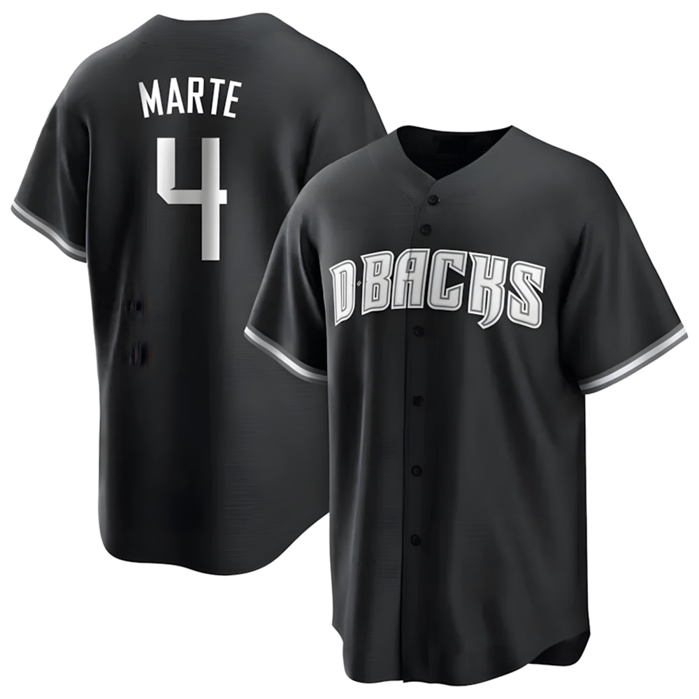 Mdoa A.Diamondbacks #4 Ketel Marte Player Black Pointed collar Replica Game Stitched Jerseys