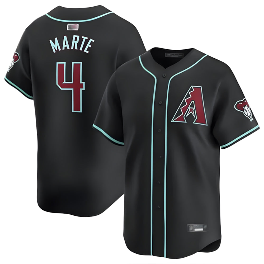 Mdoa A.Diamondbacks #4 Ketel Marte Player Black Replica Game Stitched Jerseys