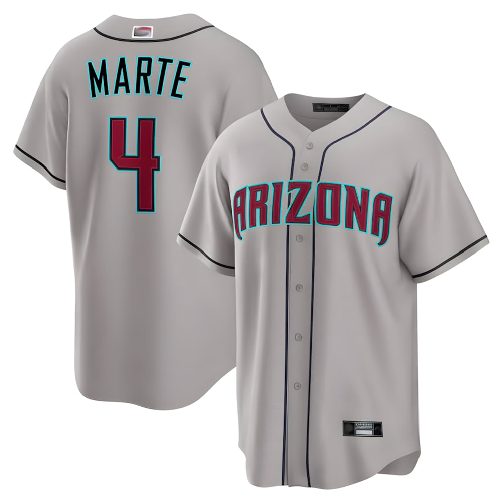 Mdoa A.Diamondbacks #4 Ketel Marte Player Gray Home Game Stitched Jerseys