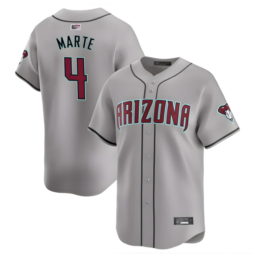 Mdoa A.Diamondbacks #4 Ketel Marte Player Gray Replica Game Stitched Jerseys