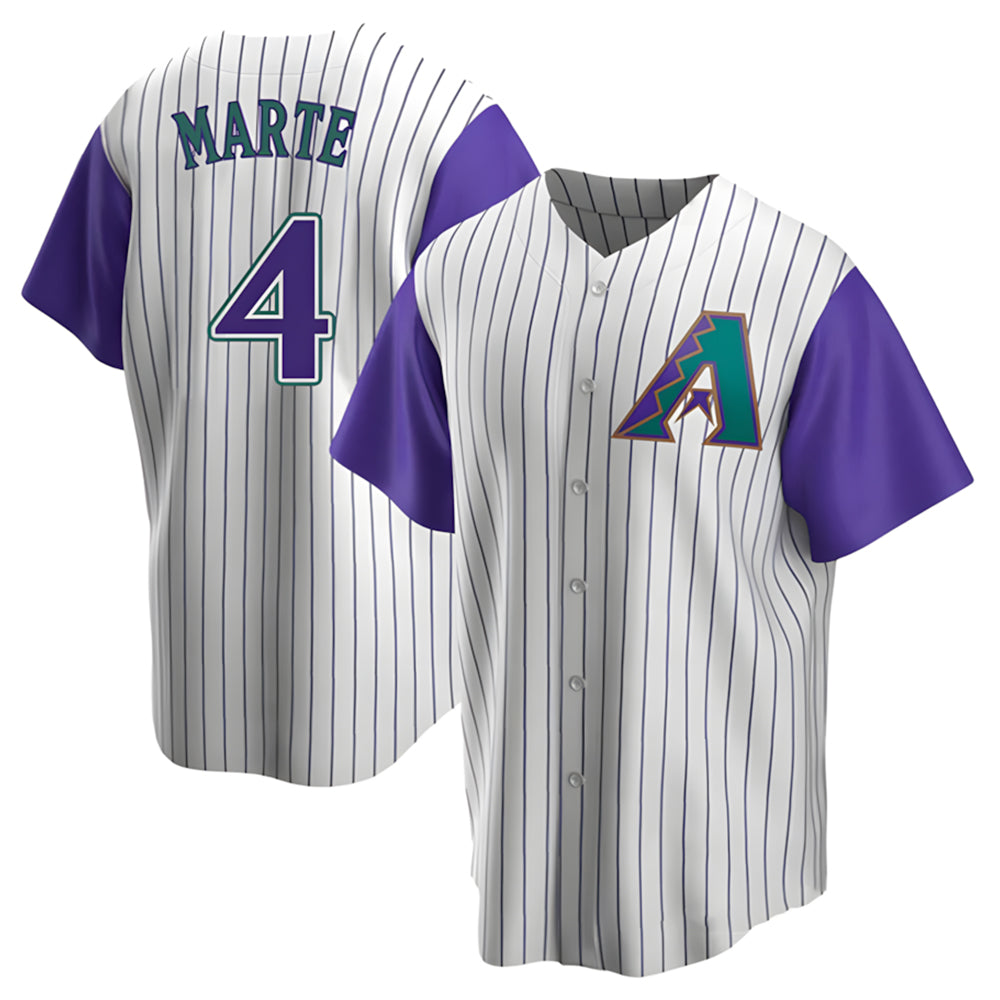 Mdoa A.Diamondbacks #4 Ketel Marte Player White-Purple Limited Stitched Jerseys