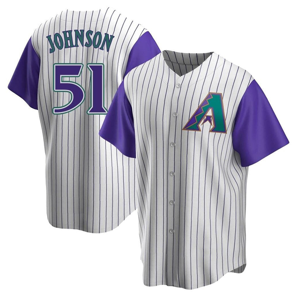 Mdoa A.Diamondbacks #51 Randy Johnson Purple Replica Alternate Cooperstown Collection Stitched Jerseys