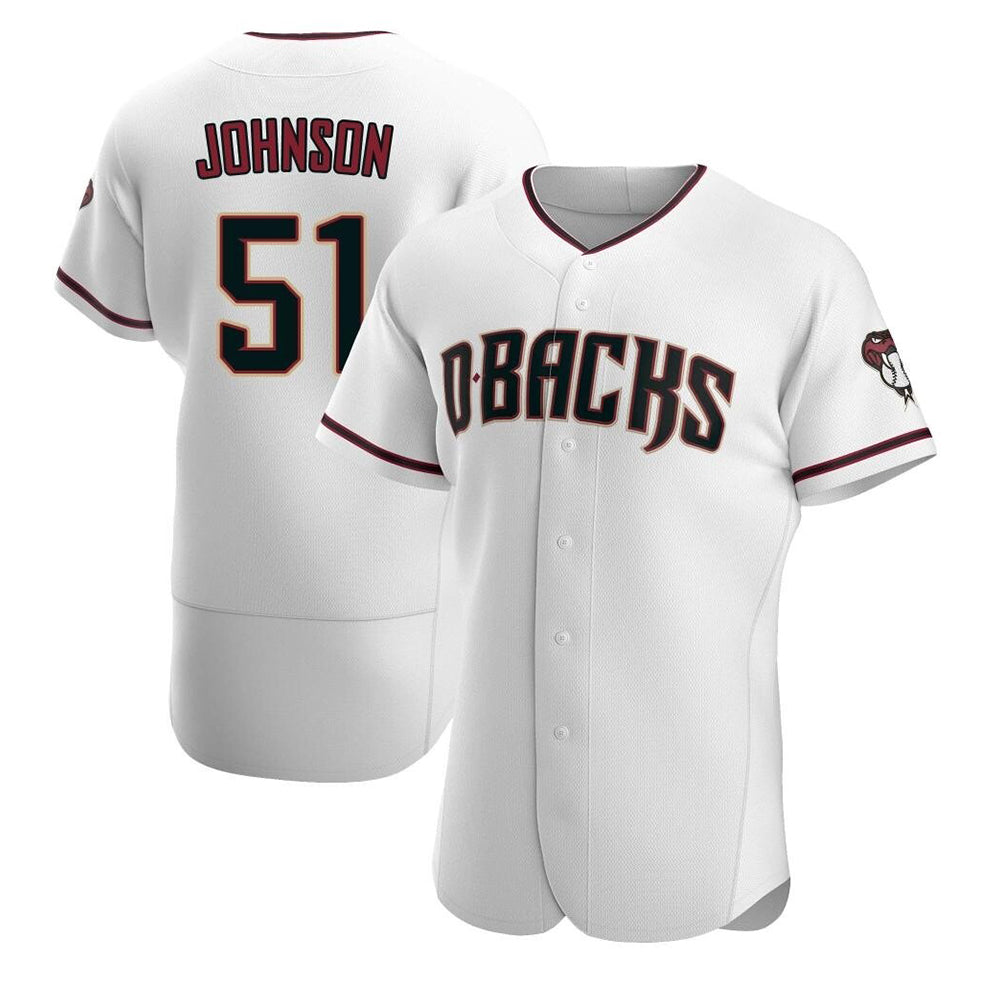 Mdoa A.Diamondbacks #51 Randy Johnson White Authentic Crimson Home Stitched Jerseys