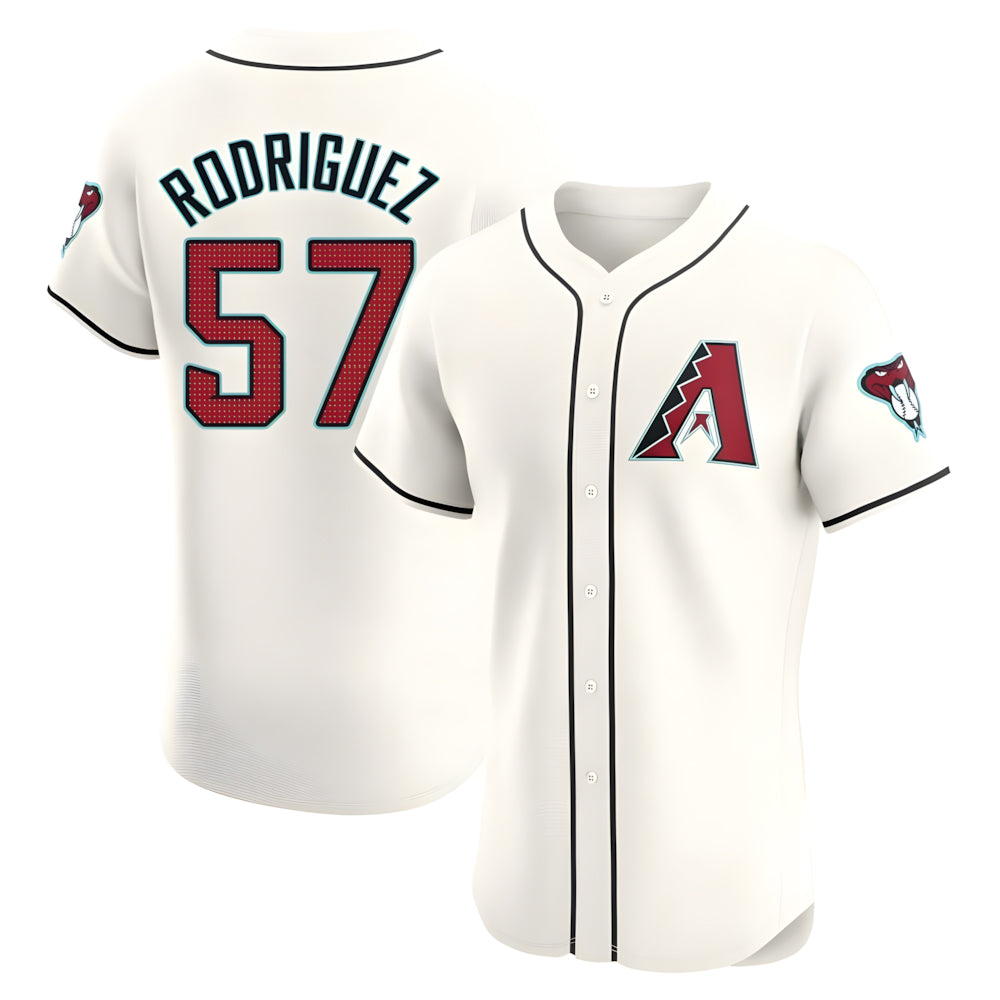 Mdoa A.Diamondbacks #57 Eduardo Rodriguez Player Cream Elite Home Stitched Jersey