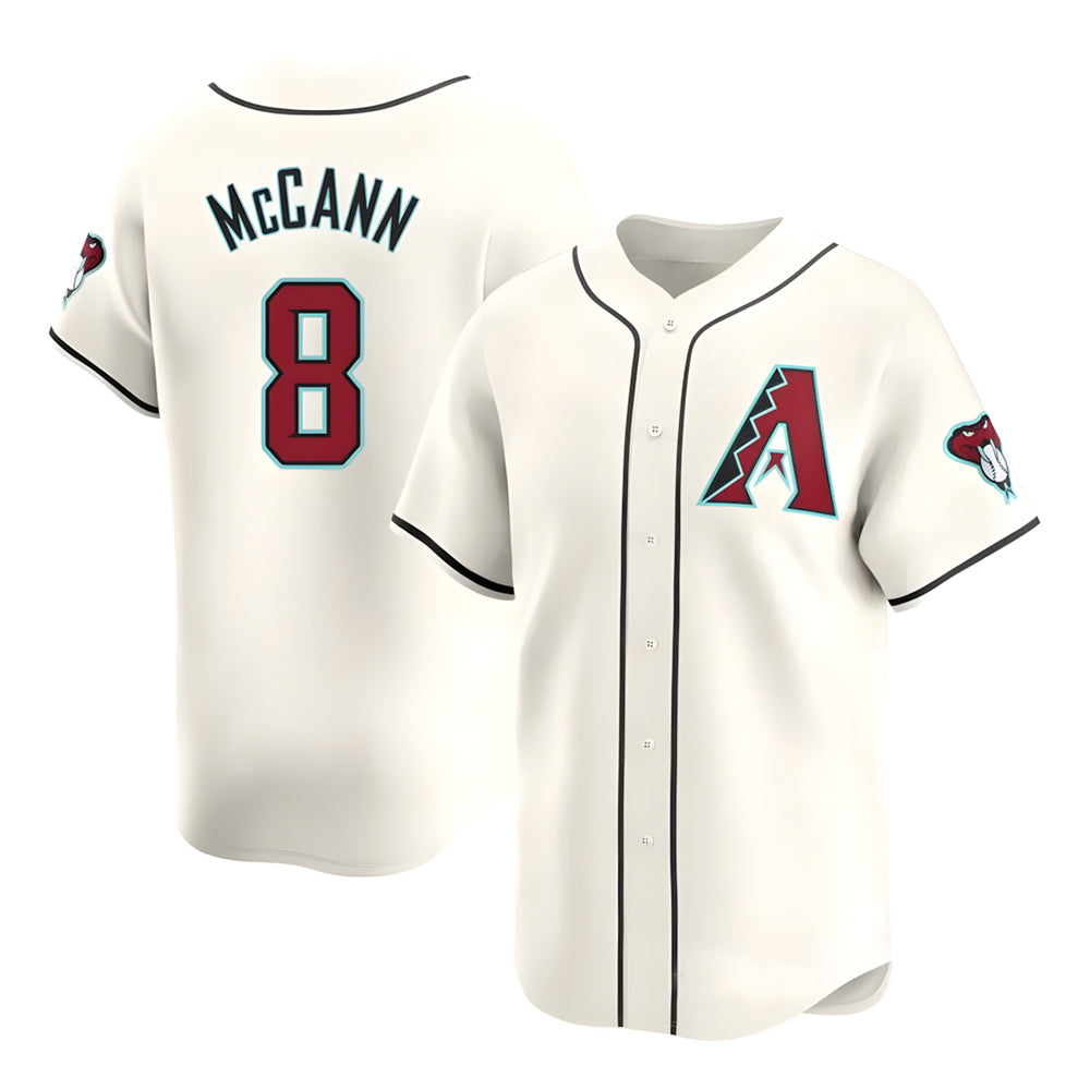 Mdoa A.Diamondbacks #8 James McCann Player White Red Limited Home Stitched Jersey