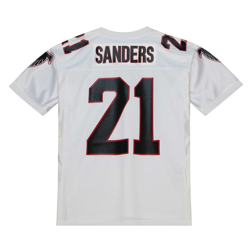 Mdoa A.Falcons 1991 #21 Deion Sanders Mitchell & Ness White Authentic Throwback Retired Player Stitched Puhic Jersey