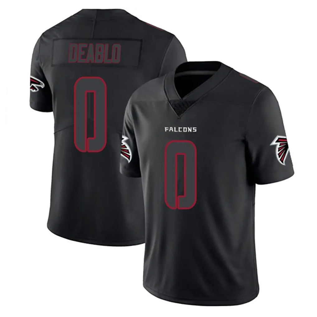 Mdoa A.Falcons #0 Divine Deablo Player Black Impact Limited Game Stitched Jerseys