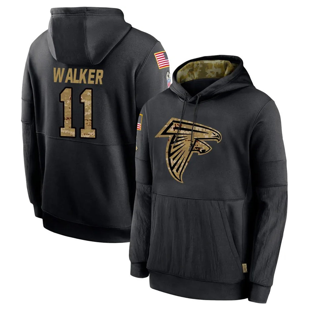 Mdoa A.Falcons #11 Jalon Walker Player Black Salute to Service Limited Black Hoodie Stitched Jerseys