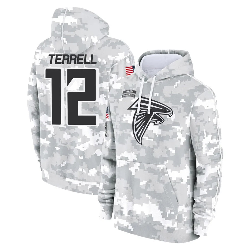 Mdoa A.Falcons #12 Avieon Terrell Player Arctic Camo Salute to Service Limited Hoodie Stitched Jerseys