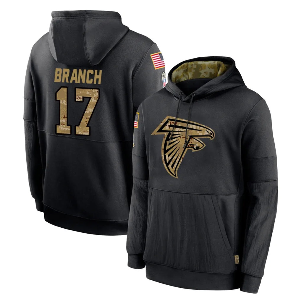 Mdoa A.Falcons #17 Zachariah Branch Player Black Salute to Service Limited Black Hoodie Stitched Jerseys