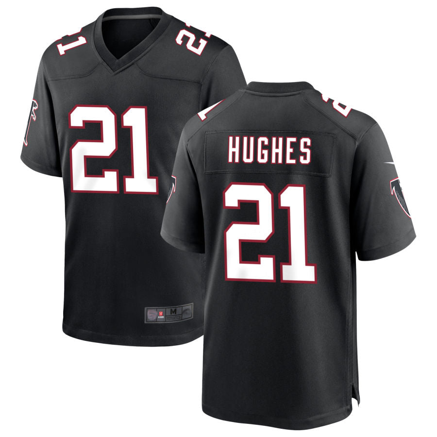 Mdoa A.Falcons #21 Mike Hughes Player Black Throwback Game Stitched Jerseys
