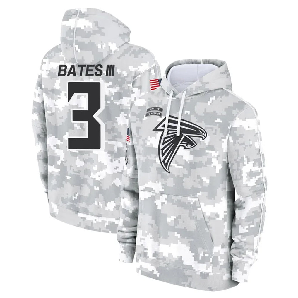 Mdoa A.Falcons #3 Jessie Bates III Player Camo Arctic Salute to Service Hoodies Limited Stitched Jerseys
