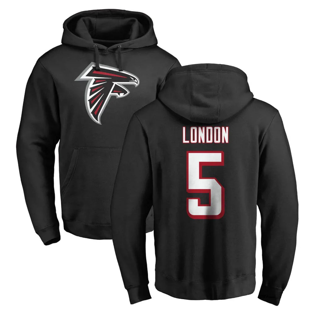 Mdoa A.Falcons #5 Drake London Player Black Salute to Service Hoodies Stitched Jerseys