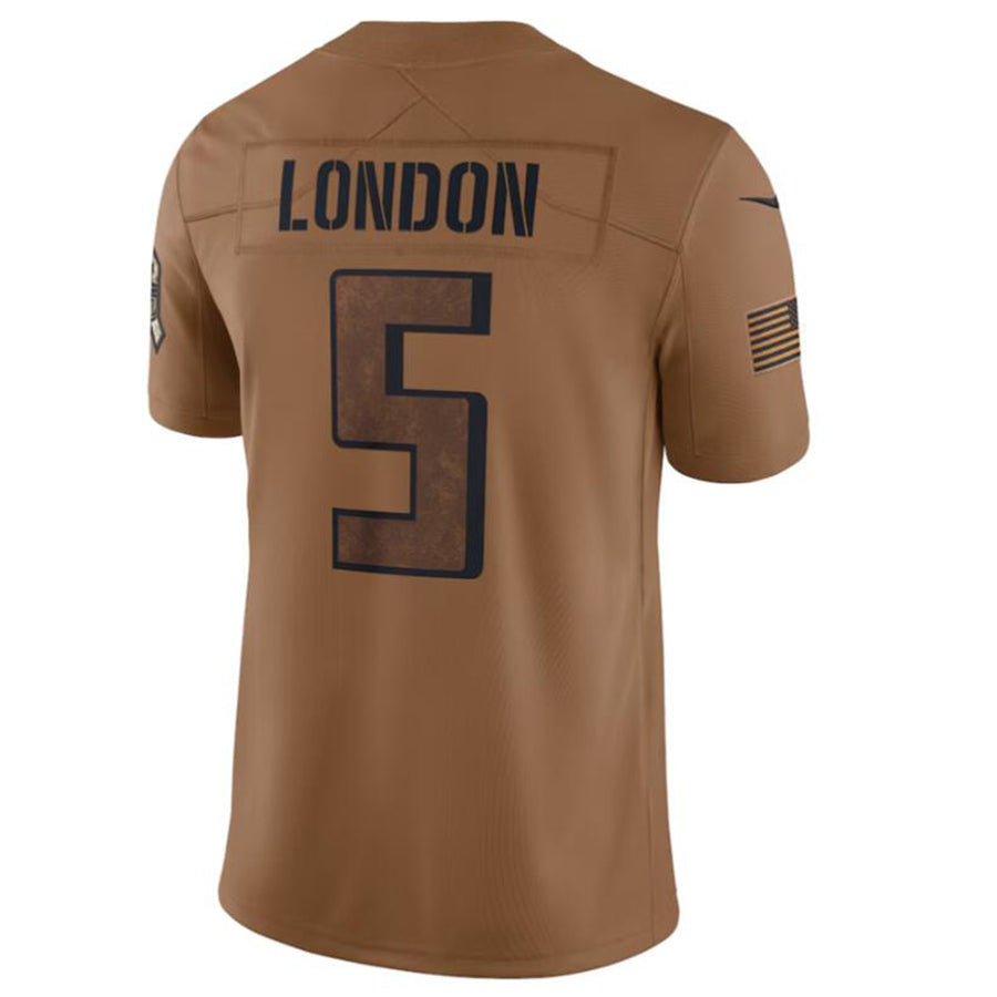 Mdoa A.Falcons #5 Drake London Brown 2023 Salute To Service Limited Jersey American Stitched Jerseys
