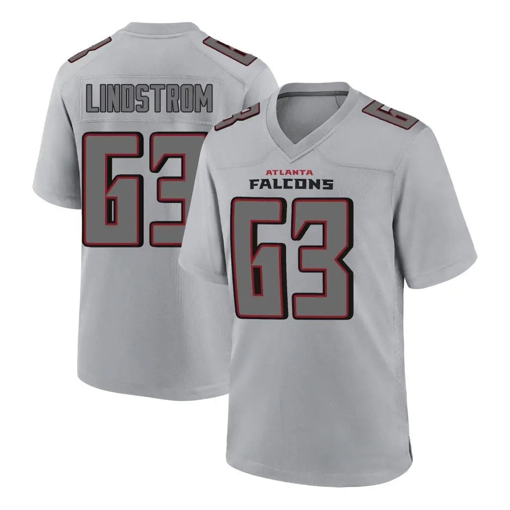 Mdoa A.Falcons #63 Chris Lindstrom Branch Player Gray Fashion Home Game Stitched Jerseys