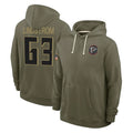Mdoa A.Falcons #63 Chris Lindstrom Player Olive 2025 Salute to Service Hoodies Stitched Jerseys