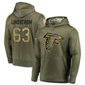 Mdoa A.Falcons #63 Chris Lindstrom Player Olive Salute to Service Club Fleece Hoodie Stitched Jerseys