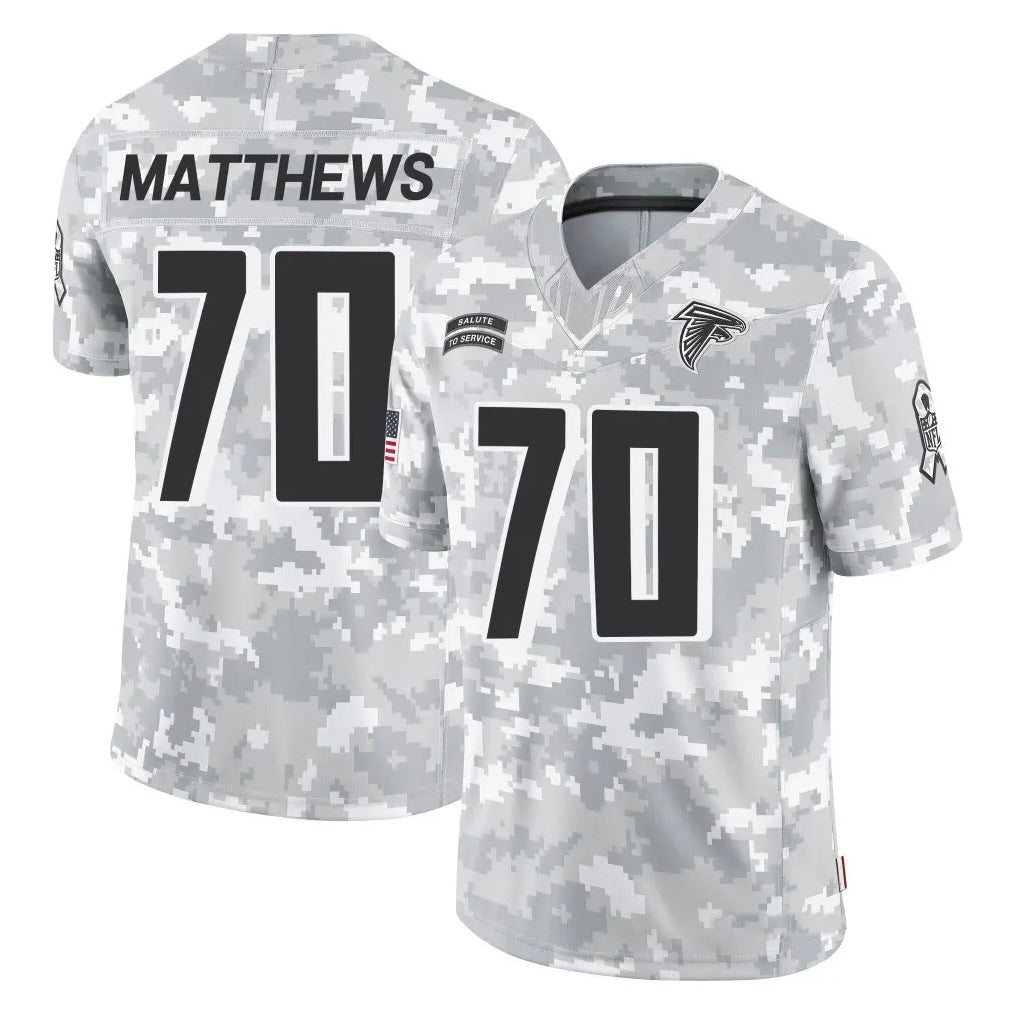 Mdoa A.Falcons #70 Jake Matthews Player Arctic Camo Salute to Service Limited Stitched Jerseys