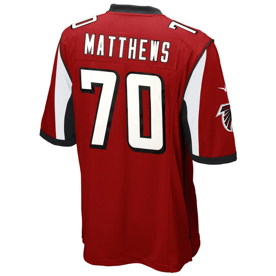 Mdoa A.Falcons #70 Jake Matthews Player Red Game Stitched Jerseys