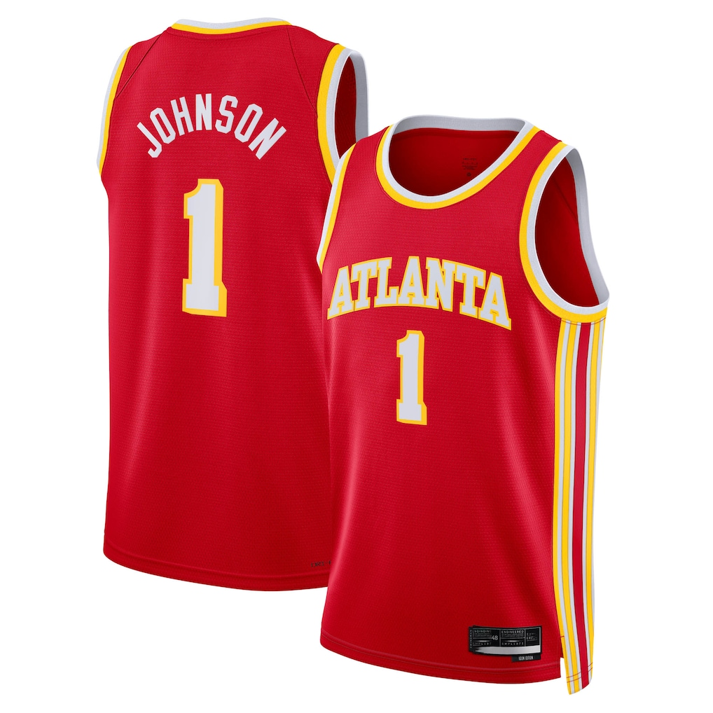 Mdoa A.Hawks #1 Jalen Johnson Red Swingman Jerseys - Icon Edition