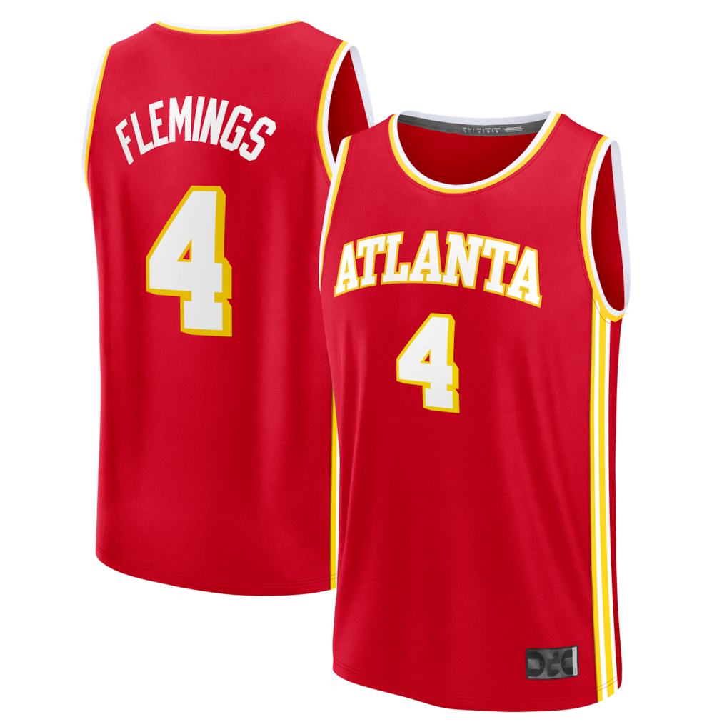 Mdoa A.Hawks #4 Kingston Flemings Red 2026 Draft First Round Pick Fast Break Stitched Jerseys- Icon Edition