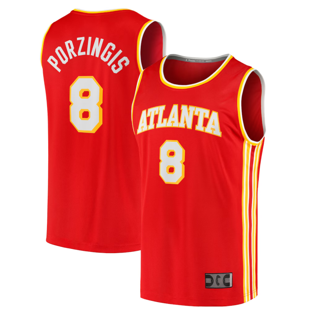 Mdoa A.Hawks #8 Kristaps Porzi??is Red Fast Break Replica Jerseys - Icon Edition