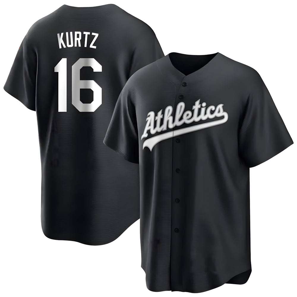 Mdoa Athletics #16 Nick Kurtz Player Black Game Stitched Jerseys