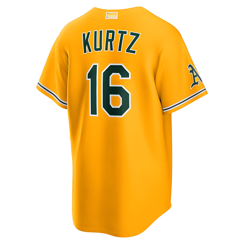 Mdoa Athletics #16 Nick Kurtz Player Gold Alternate Stadium Stitched Jerseys