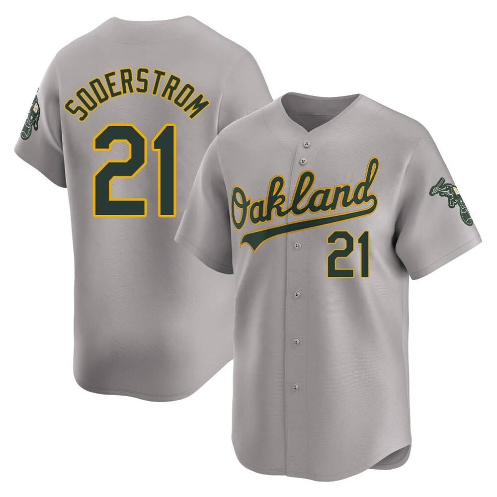 Mdoa Athletics #21 Tyler Soderstrom Player Gray Limited Away Stitched Jersey