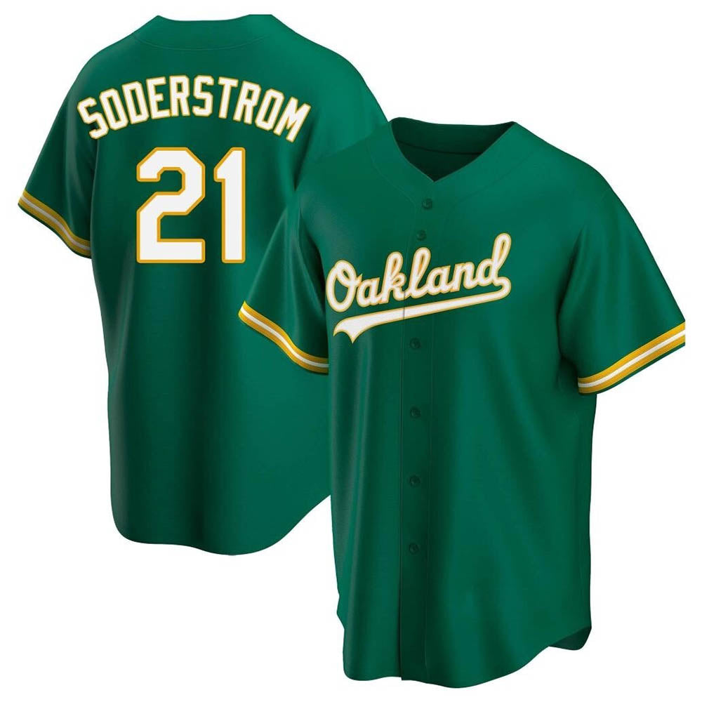 Mdoa Athletics #21 Tyler Soderstrom Player Green Replica Kelly Alternate Stitched Jersey