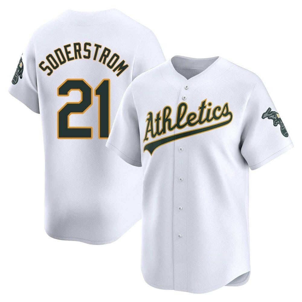 Mdoa Athletics #21 Tyler Soderstrom Player White Limited Home Stitched Jersey