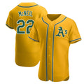 Mdoa Athletics #22 Jeff McNeil player Gold Authentic Alternate Stitched Jersey