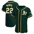 Mdoa Athletics #22 Jeff McNeil player Green Authentic Alternate Stitched Jersey