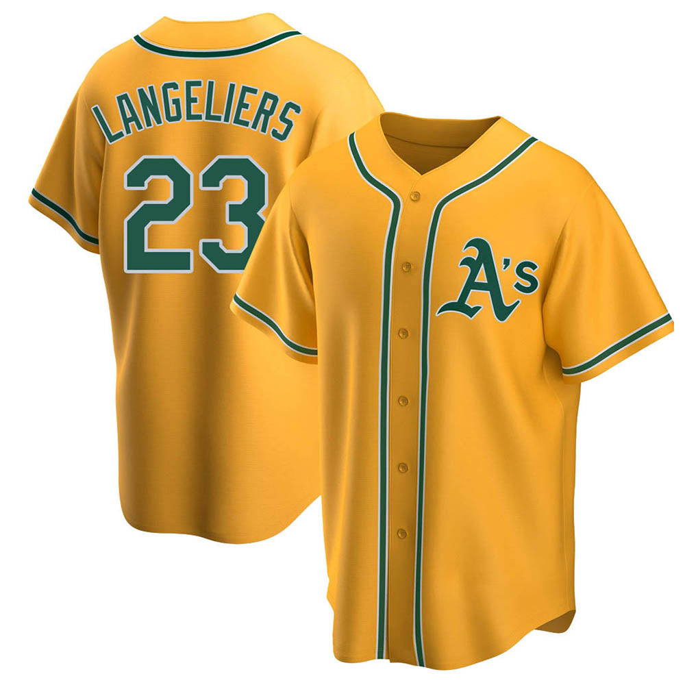 Mdoa Athletics #23 Shea Langeliers Player Gold Replica Alternate Stitched Jersey