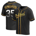 Mdoa Athletics #35 Rickey Henderson Player Black Golden Replica Alternate Stitched Jersey