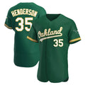 Mdoa Athletics #35 Rickey Henderson Player Green Authentic Kelly Alternate Stitched Jersey