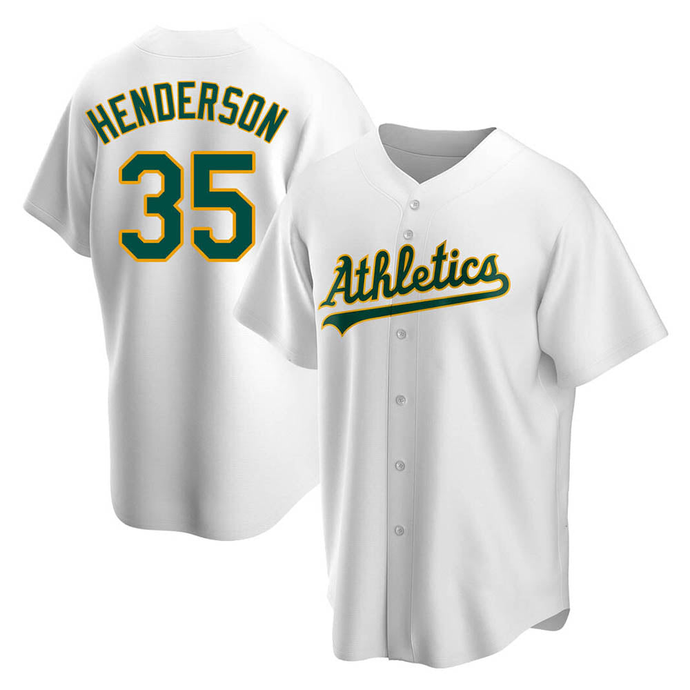Mdoa Athletics #35 Rickey Henderson Player White Replica Home Stitched Jersey