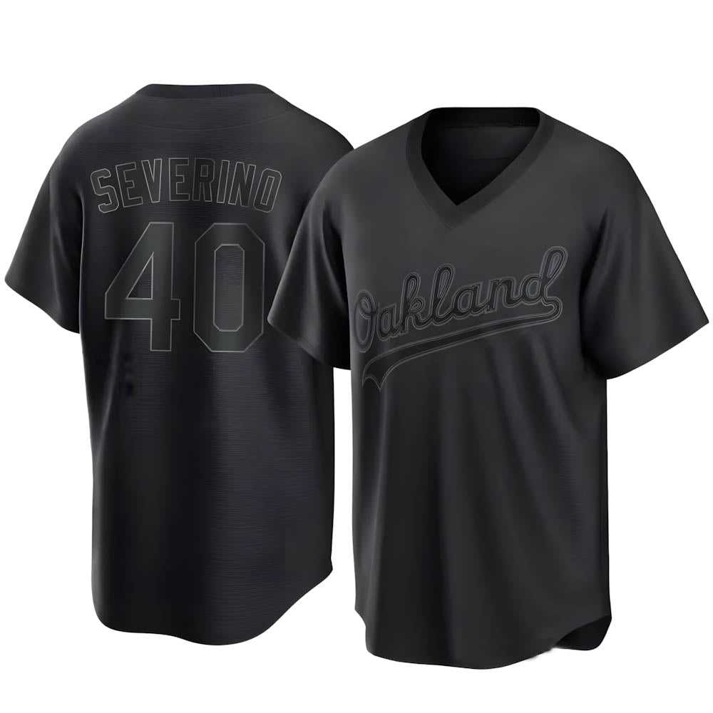 Mdoa Athletics #40 Luis Severino player Black Replica Pitch Fashion Stitched Jersey