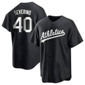 Mdoa Athletics #40 Luis Severino player Black&White Replica Stitched Jersey