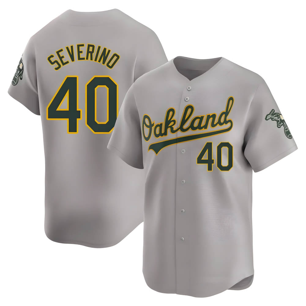 Mdoa Athletics #40 Luis Severino player Gray Limited Away Stitched Jersey