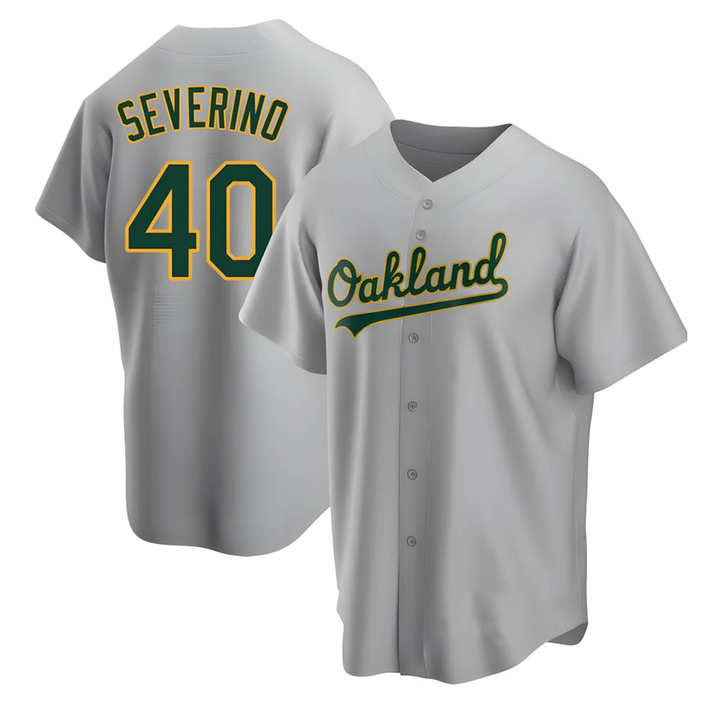 Mdoa Athletics #40 Luis Severino player Gray Replica Road Stitched Jersey