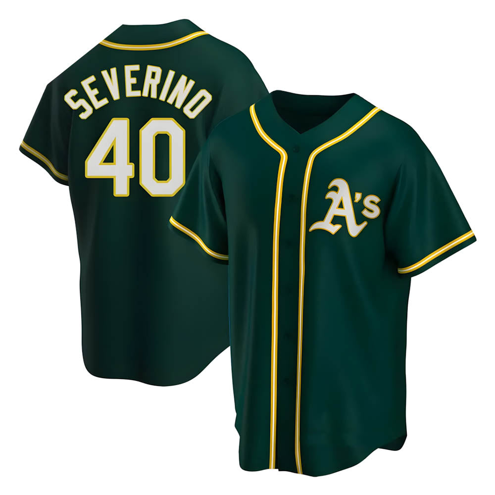 Mdoa Athletics #40 Luis Severino player Green Replica Alternate Stitched Jersey