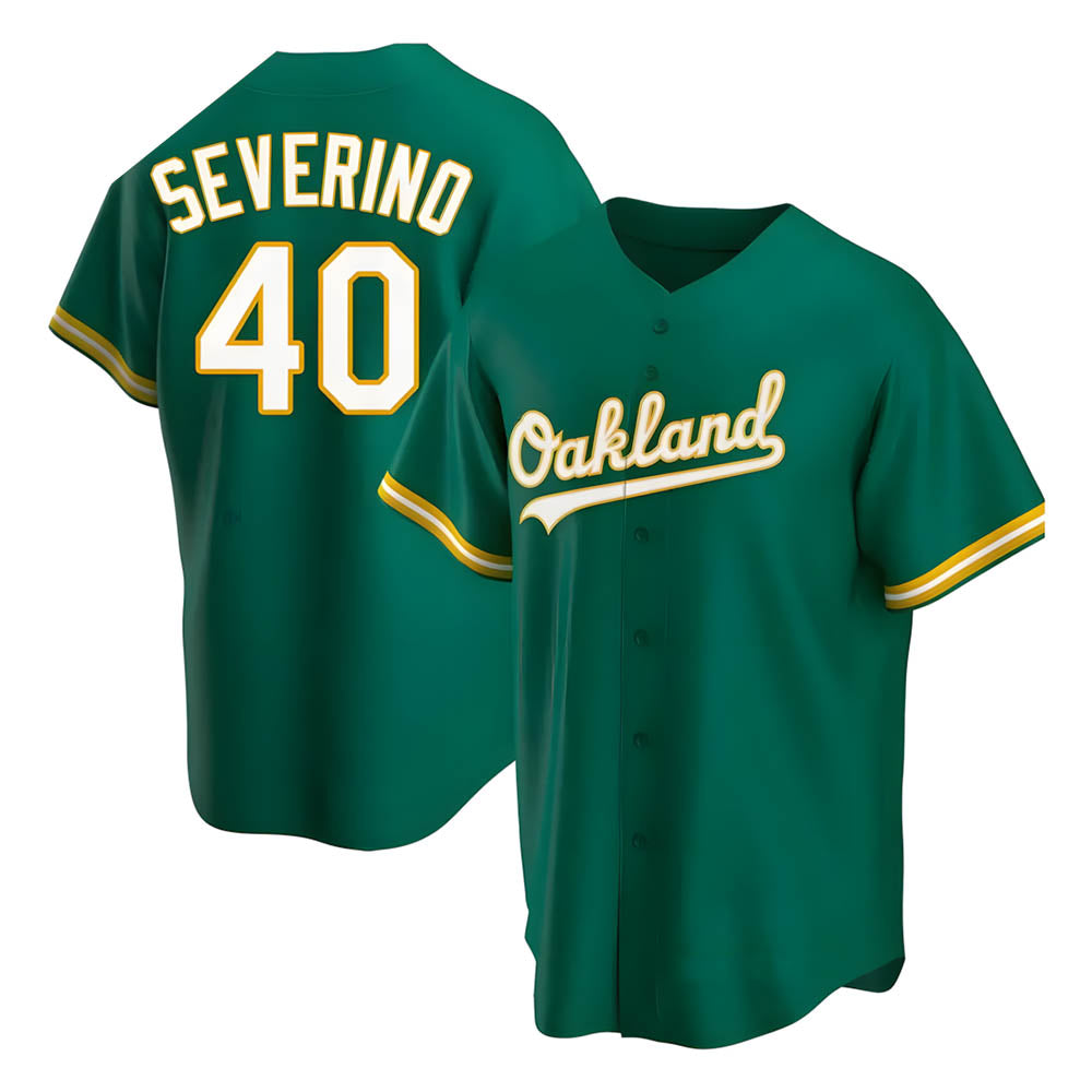 Mdoa Athletics #40 Luis Severino player Green Replica Kelly Alternate Stitched Jersey
