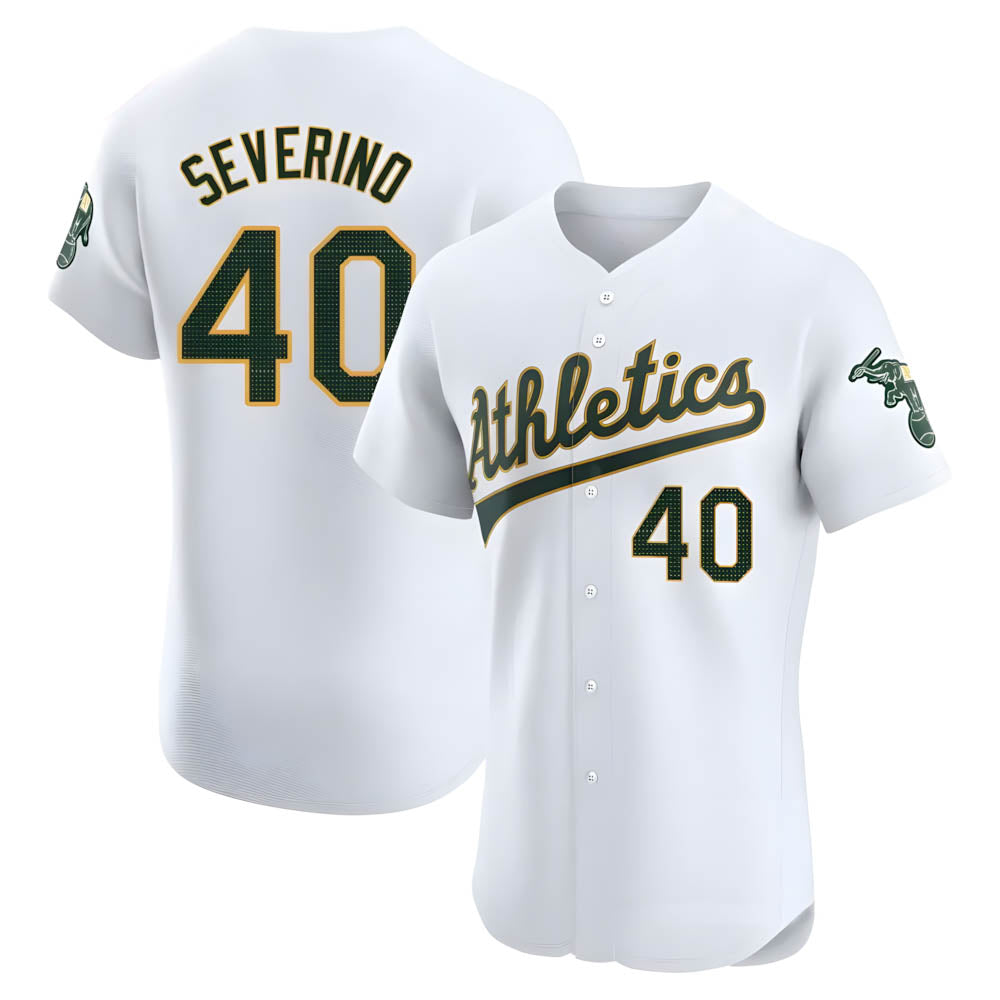 Mdoa Athletics #40 Luis Severino player White Elite Home Stitched Jersey
